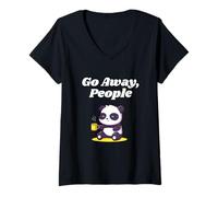 Mujer Go Away Gente Introvertido Ofensivo Antisocial Rudo Dicho Camiseta Cuello V