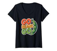 Mujer Go Beans Go Vegan Power Plant Foods Lover Healthy Life Camiseta Cuello V