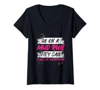 Mujer Go on a Mud Run Muddy Race - Carrera de Barro Camiseta Cuello V