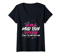 Mujer Go on a Mud Run Muddy Race - Carrera de Barro Camiseta Cuello V