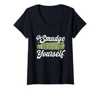 Mujer Go Smudge Yourself Sage Design Camiseta Cuello V