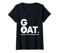 Mujer Goat Greatest of All Time at Eating Snacks Camiseta Cuello V