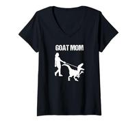 Mujer goat mom Dinosaur Camiseta Cuello V