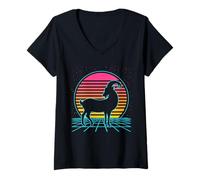 Mujer Goat Retro Vintage 70s 80s Style Farm Animals Lover Camiseta Cuello V