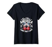 Mujer God Bless America Land That I Love 1776 Cerezas del 4 de julio Camiseta Cuello V