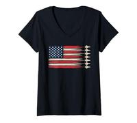 Mujer God Bless the U.S.A. Pride of the US-Americans Camiseta Cuello V