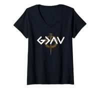 Mujer God is Faithful Everyday More Than Highs and Lows Camiseta Cuello V