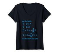 Mujer God Said And Then There Was Light Camiseta de Matemáticas Funny Camiseta Cuello V