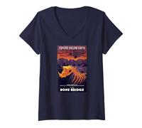 Mujer Godzilla x Kong Explore The Bone Bridge Postcard Movie Camiseta Cuello V