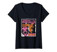 Mujer Godzilla x Kong Kings Will Rule Modern Punk Movie Monsters Camiseta Cuello V