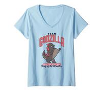 Mujer Godzilla x Kong Team Godzilla Mascot Retro Movie Monster Camiseta Cuello V