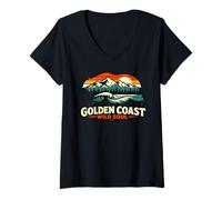 Mujer Golden Coast Wild Soul Oso Surf California Retro Camiseta Cuello V