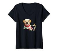 Mujer Golden Retriever Christmas t-Shirt Sudadera con Capucha Camiseta Cuello V