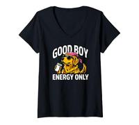 Mujer Golden Retriever Good Boy Energy Only Dog Camiseta Cuello V