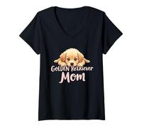 Mujer Golden Retriever Mamá Perro Golden Retriever Mamá Lindo Cachorro Camiseta Cuello V
