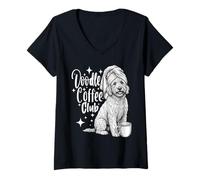 Mujer Goldendoodle Coffee Club Funny Doodle Mom Dog Lover Gift Camiseta Cuello V