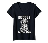 Mujer Goldendoodle Coffee Club Funny Doodle Mom Dog Lover Gift Camiseta Cuello V
