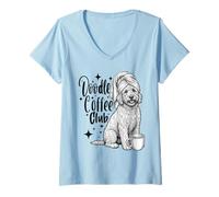 Mujer Goldendoodle Coffee Club Funny Doodle Mom Dog Lover Gift Camiseta Cuello V