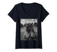 Mujer Golf Capybara Sport - Golfer Funny Selfie Camiseta Cuello V