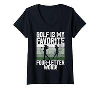 Mujer Golf es mi Palabra Favorita de Cuatro Letras! Golf Mom Camiseta Cuello V