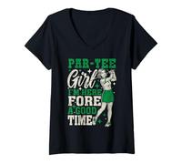 Mujer Golf Player Par tee Girl Fore Good Funny Golfer Golfing Meme Camiseta Cuello V
