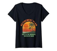 Mujer Golf Retirement Plan Funny Saying for Golfer Golfing Humor Camiseta Cuello V
