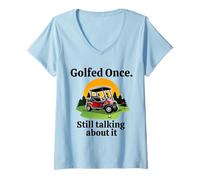 Mujer Golf una Vez todavía Hablando de ello Divertido Golfista Casual Camiseta Cuello V