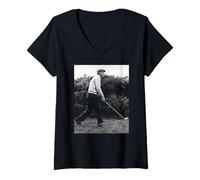 Mujer Golfista Estadounidense Arnold Palmer Troon del Abierto Británico 1962 Camiseta Cuello V