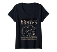 Mujer Golfo de México no Estados Unidos América Mapa histórico 1672 Hombres Mujeres Camiseta Cuello V