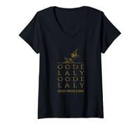 Mujer Golly Qué día (Oro/Bronceado) - Oodelaly Robin Hood Nostalgia Camiseta Cuello V
