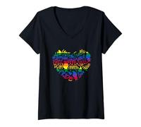 Mujer Good Luck Trolls Love Is Love Rainbow Heart Camiseta Cuello V