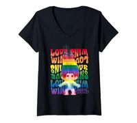 Mujer Good Luck Trolls Love Wins Rainbow Camiseta Cuello V