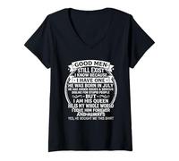 Mujer Good Men Still Exist He Was Born In July Funny Birthday Camiseta Cuello V