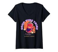 Mujer Good Vibe Tribe - Always Happy (gráfico Divertido) Camiseta Cuello V