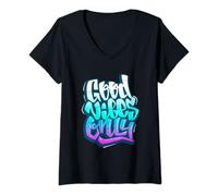 Mujer Good Vibes Only Positive Vibes Citas Refranes Diseño Gráfico Camiseta Cuello V