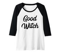 Mujer Good Witch Bruja Buena I Divertido Halloween Camiseta Manga Raglan