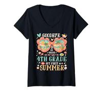 Mujer Goodbye 3rd Grade On My Way to 4th Grade But First Summer Camiseta Cuello V