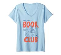 Mujer Goose Book Club Reader Book Lover Silly Bookworm Bookish Camiseta Cuello V