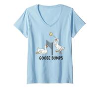 Mujer Goose Bumps Divertido Voleibol Gansos Juego de Palabras Camiseta Cuello V