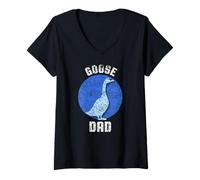 Mujer Goose Dad Animal Lover Gansos Dueño Camiseta Cuello V