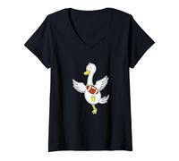 Mujer Goose Juega fútbol Americano Camiseta Cuello V