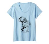 Mujer Gorila construido por la naturaleza fuerza primordial poder geométrico Camiseta Cuello V