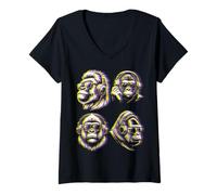 Mujer Gorila estilizada - Animal estilo urbano pop art cyberpunk Camiseta Cuello V