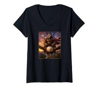 Mujer Gorilla on Bald Eagle - Gafas de Sol con Bandera Estadounidense Camiseta Cuello V