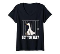 Mujer Got Too Silly Funny Goose Pun Humor Men Women Camiseta Cuello V