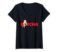 Mujer Gotcha Funny Circle Game Hand Gesto Bold Street Graphic Camiseta Cuello V
