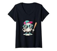 Mujer Goteo de béisbol - Jugador Amante del béisbol béisbol Camiseta Cuello V