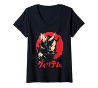 Mujer Goth Grunge Demon Anime Chica Waifu Horror Alt Estética Camiseta Cuello V