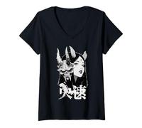 Mujer Goth Grunge Demon Anime Chica Waifu Horror Alt Estética Camiseta Cuello V