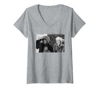 Mujer Grace Jones Cantante Modelo con Andy Warhol De Michael Grecco Camiseta Cuello V